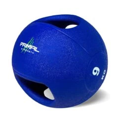 Primal Strength Double Handle Medicine Balls -Fitness Equipment Store img 19 doublemedball blue 9kg compressor