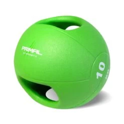 Primal Strength Double Handle Medicine Balls -Fitness Equipment Store img 19 doublemedball green 10kg compressor