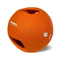 Primal Strength Double Handle Medicine Balls -Fitness Equipment Store img 19 doublemedball orange 6kg compressor