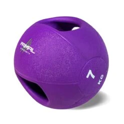Primal Strength Double Handle Medicine Balls -Fitness Equipment Store img 19 doublemedball purple 7kg compressor