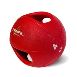 Primal Strength Double Handle Medicine Balls -Fitness Equipment Store img 19 doublemedball red 4kg compressor