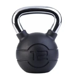 Jordan Black Rubber Chrome Kettlebell (4kg - 24kg) -Fitness Equipment Store img 22 jtkbrc3 12 opti