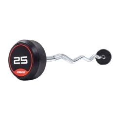 Jordan Rubber Barbells With Curl Bars (Individual)