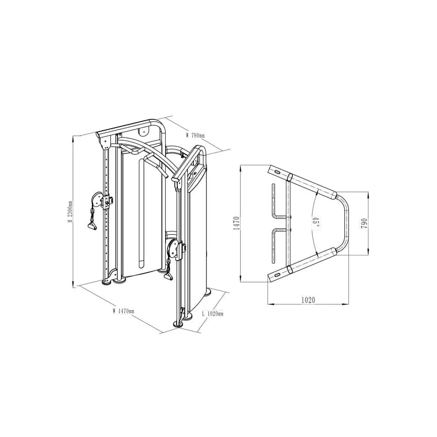 Primal Pro Series Functional Trainer - 2 X 100kg Stacks 4 Primal Pro Series Functional Trainer - 2 X 100kg Stacks - Image 2