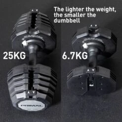 Primal Series 25kg Adjustable Dumbbell (Single) -Fitness Equipment Store img 22 pswd2000 25kg selected opti