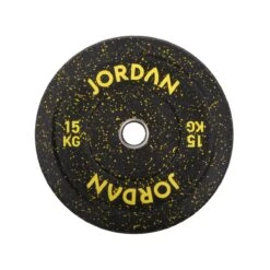 Jordan HG Fleck Coloured Rubber Bumper Plates -Fitness Equipment Store img 23 jlfrctp 15 yellow