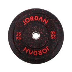Jordan HG Fleck Coloured Rubber Bumper Plates -Fitness Equipment Store img 23 jlfrctp 25 red