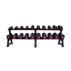 Jordan 10 Pair Dumbbell Rack (2 Tier) 9 Jordan 10 Pair Dumbbell Rack (2 Tier) -Fitness Equipment Store img 23 jtdr 08 10n blk facefull