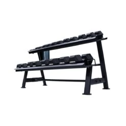 Jordan Hex Dumbbell Rack With Shelves -Fitness Equipment Store img 23 jthdr 10 blk 2tier l45full opti