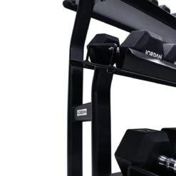 Jordan Hex Dumbbell Rack With Shelves -Fitness Equipment Store img 23 jthdr 12 blk closeframe opti