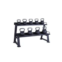 Jordan Kettlebell Rack (2 Tier) - Black -Fitness Equipment Store img 23 jtkbr blk fullr opti
