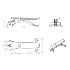 Primal Pro Series Multi Adjustable Bench With Foot Support -Fitness Equipment Store img 24 ps pswb0023 bench dimensions opti