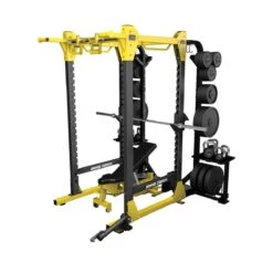 Hammer Strength HD Elite Power Rack (Long Base) -Fitness Equipment Store img hshdeliterack yellow shelf compressor