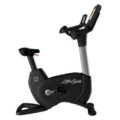 Life Fitness Platinum Club Series Upright Bike - SE3 HD -Fitness Equipment Store img pcsubike silver se3hd side