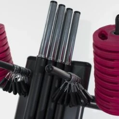12 X Studio Pump Sets With Rack (Black Bars / Coloured Discs) -Fitness Equipment Store img ppr12fcb closebars